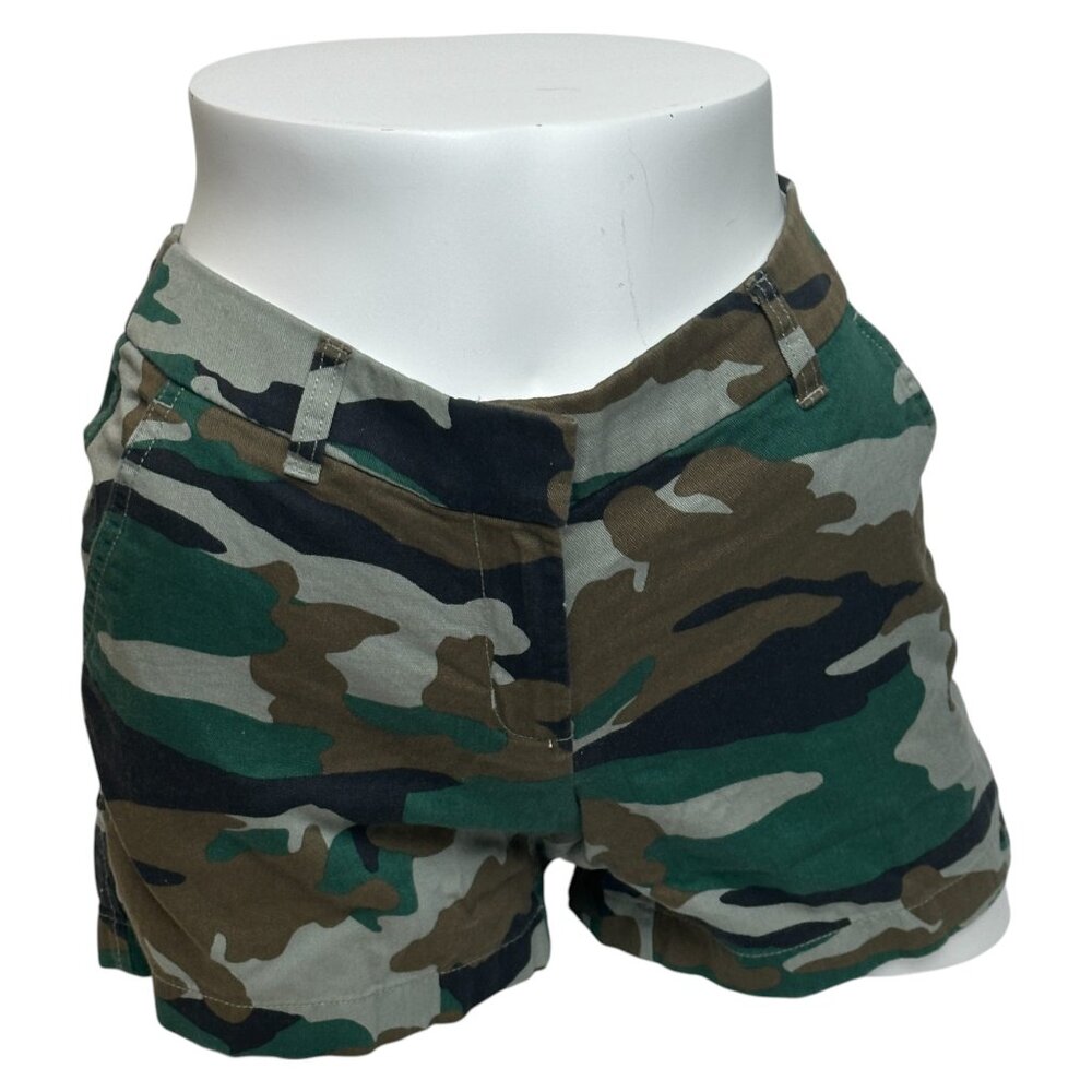 J.Crew Shorts Women's Size 4 Green Camo Cotton Chino 5" Inseam